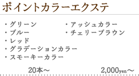ポイントカラーエクステ